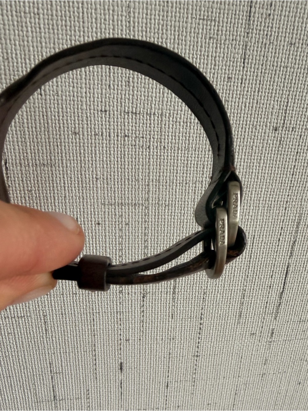 Prada Leather Loop Bracelet